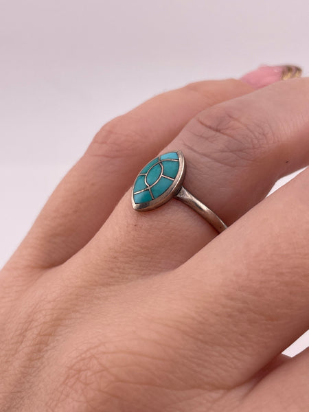 size 6.5 sterling silver turquoise ring