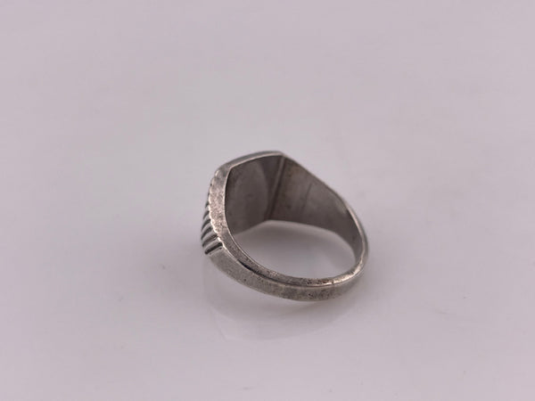 size 6.75 sterling silver 'DJM' initials signet ring