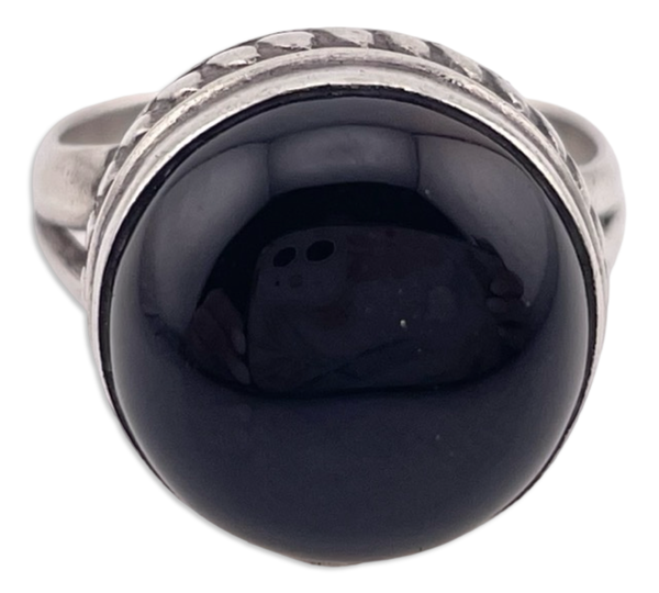 size 6.25 sterling silver onyx ring