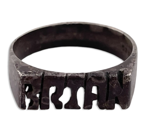 size 9 sterling silver "Brian" name ring