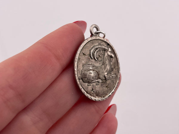 sterling silver Aries zodiac sign pendant