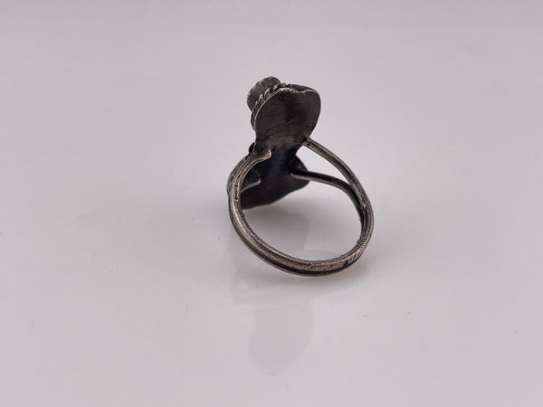 size 6.25 sterling silver turquoise coral ring