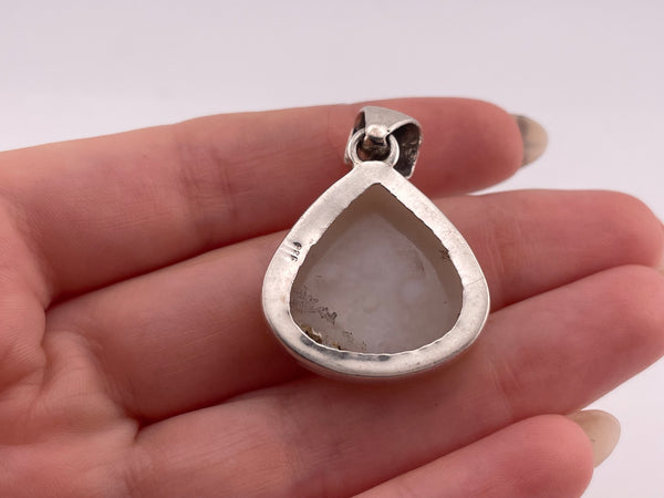 sterling silver druzy pendant