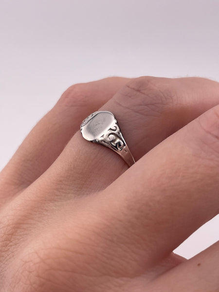 size 6.5 sterling silver rhodium plated signet ring