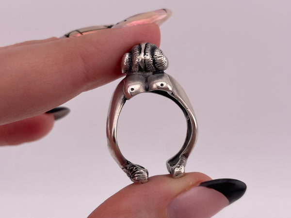 size 6.75/7 sterling silver rare artisan Jaclyn Davidson woman creature ring