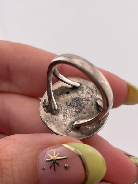 size 6.75 sterling silver Earl Chee Jr turquoise ring