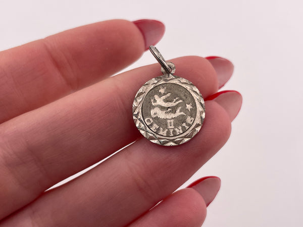 sterling silver Gemini zodiac sign pendant