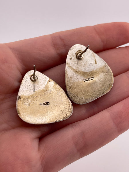 sterling silver druzy post earrings