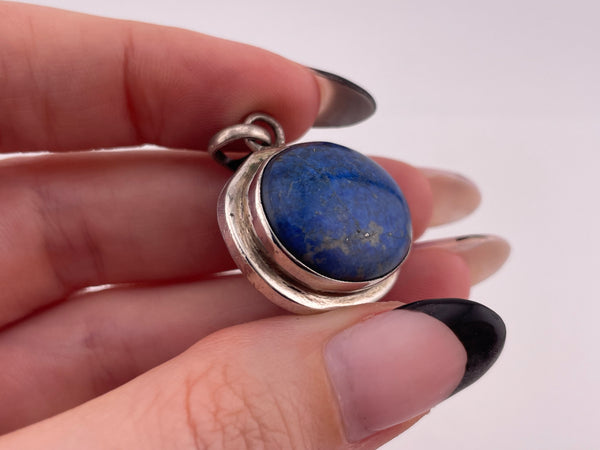 sterling silver lapis pendant