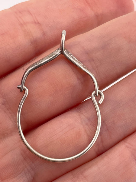 sterling silver new old stock charm holder pendant