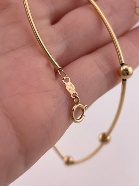14k yellow gold 16-18" ball spacer necklace