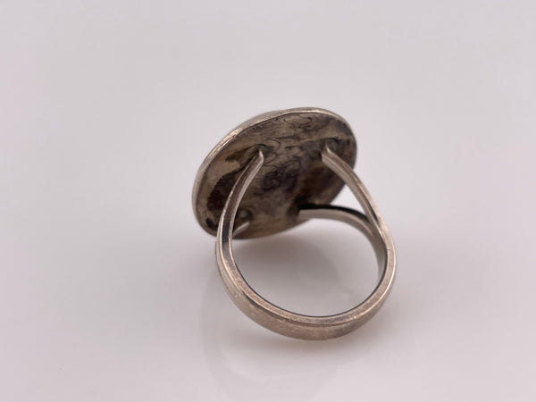 size 6.75 sterling silver Earl Chee Jr turquoise ring