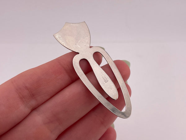 sterling silver 'F' letter initial bookmark