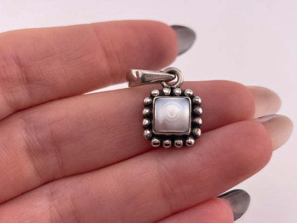 sterling silver Silpada square pearl pendant