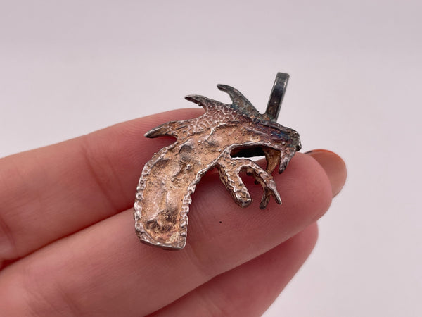 sterling silver dragon head pendant