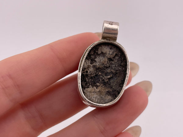 sterling silver druzy pendant