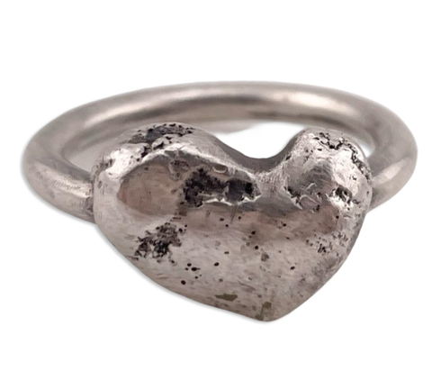 size 7.75 sterling silver artisan heart ring