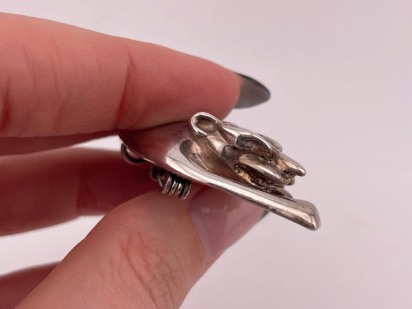 sterling silver electroform panther brooch / pendant