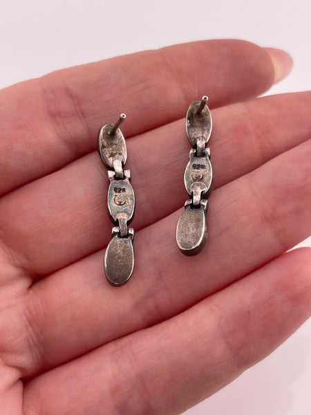 sterling silver synthetic opal hinge post earrings