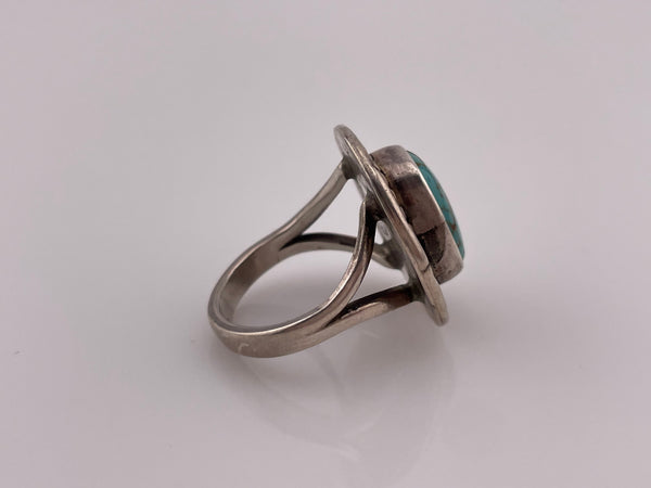 size 6.75 sterling silver Earl Chee Jr turquoise ring
