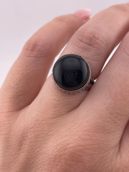 size 6.25 sterling silver onyx ring