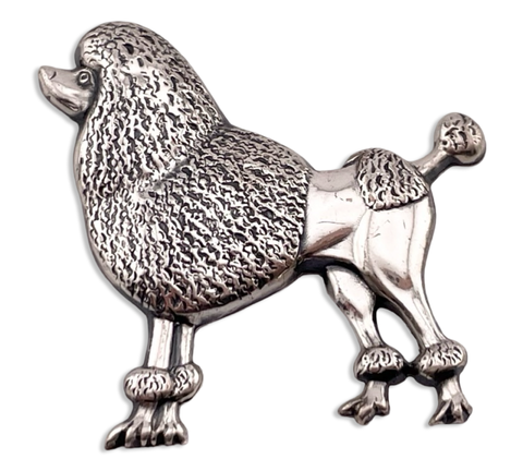 sterling silver poodle dog brooch pin