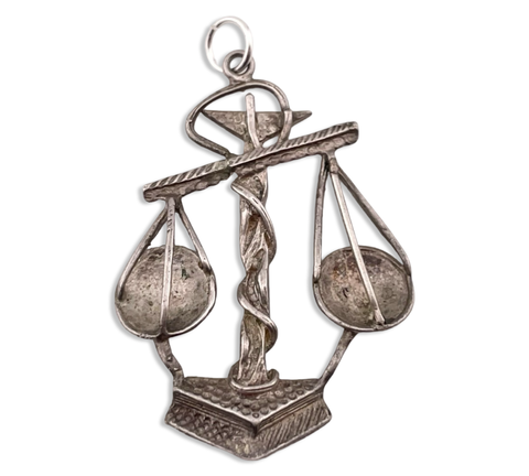 sterling silver Libra the scales zodiac sign pendant