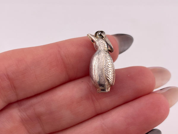 sterling silver 3D bird pendant