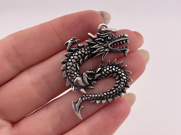 sterling silver dragon pendant