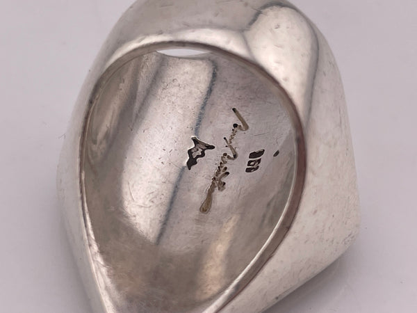 size 7.75 950 silver designer Barry Brinker chunky psilomelane ring