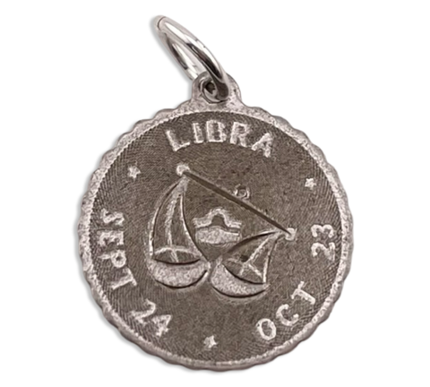 sterling silver Libra zodiac sign pendant
