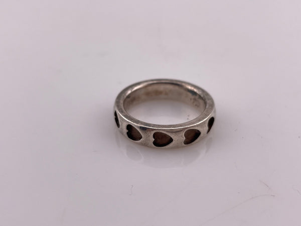 size 6.75 sterling silver heart band ring