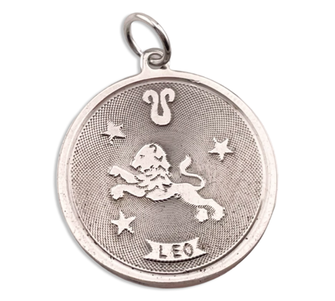 sterling silver Leo zodiac sign pendant