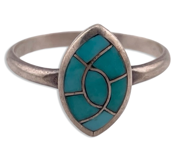 size 6.5 sterling silver turquoise ring