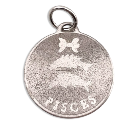 sterling silver Pisces zodiac sign pendant
