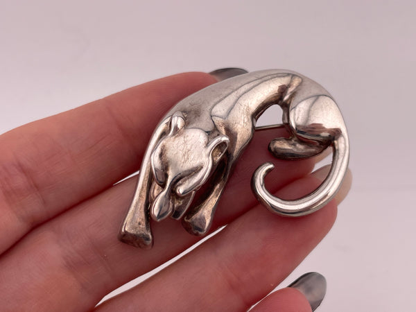 sterling silver electroform panther brooch / pendant