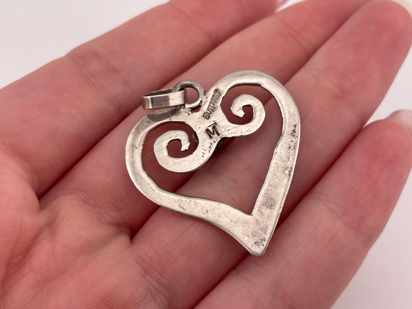 sterling silver turquoise heart pendant