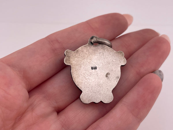sterling silver lace agate pendant