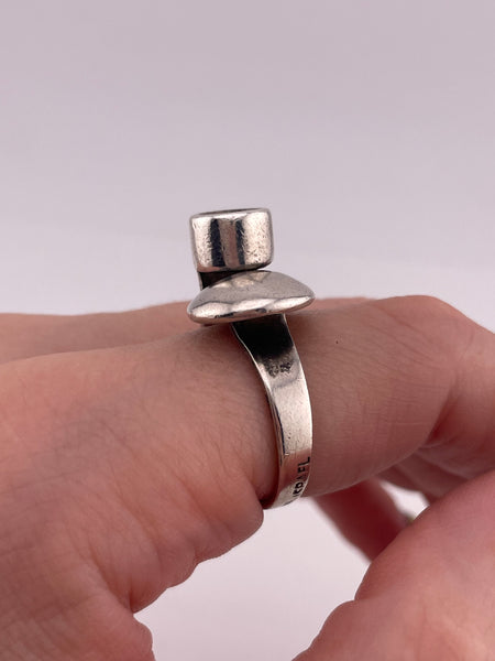 size 7.75 sterling silver modernist stoneless ring