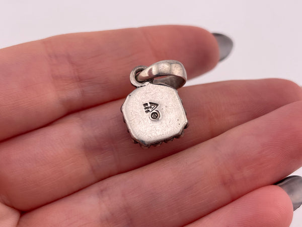 sterling silver Silpada square pearl pendant