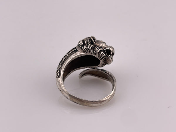 size 6.5 sterling silver lion ring