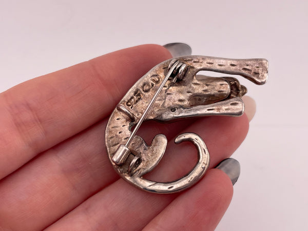 sterling silver electroform panther brooch / pendant