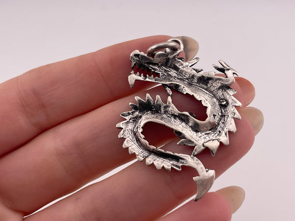 sterling silver dragon pendant