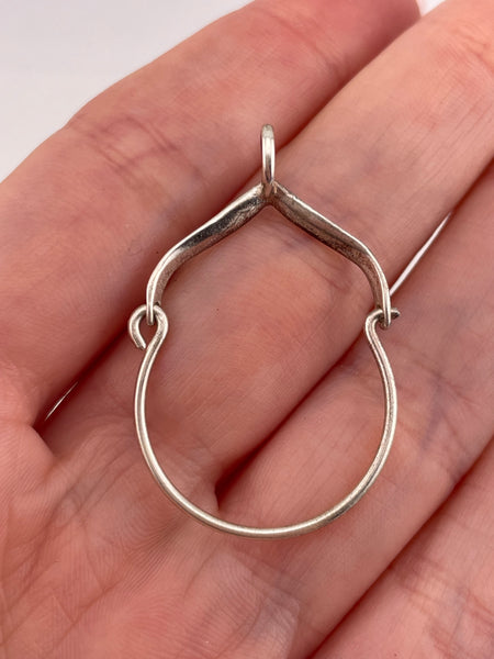 sterling silver new old stock charm holder pendant