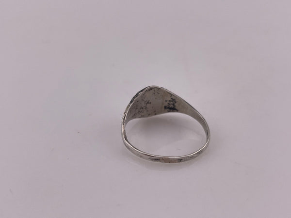 size 6.5 sterling silver rhodium plated signet ring