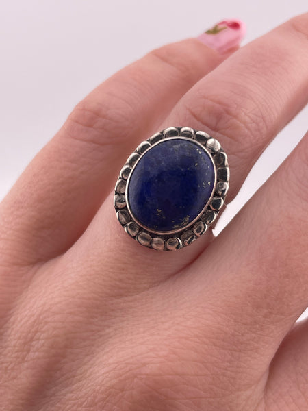 size 6.25 sterling silver lapis ring