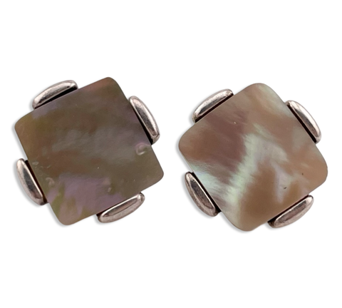 sterling silver mother of pearl post earrings