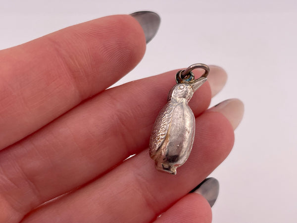 sterling silver 3D bird pendant