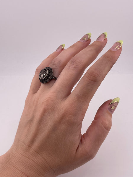 size 6.5 sterling silver poison locket ring **AS IS**