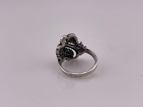 size 6.75 sterling silver leaf ring